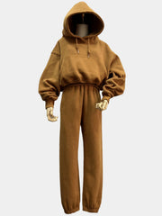 Hoodies Suit Winter Spring Solid Casual Tracksuit Women Fleece 2