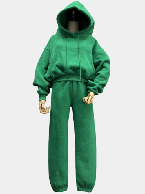 Hoodies Suit Winter Spring Solid Casual Tracksuit Women Fleece 2