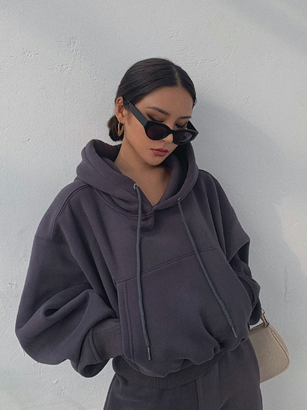 Hoodies Suit Winter Spring Solid Casual Tracksuit Women Fleece 2