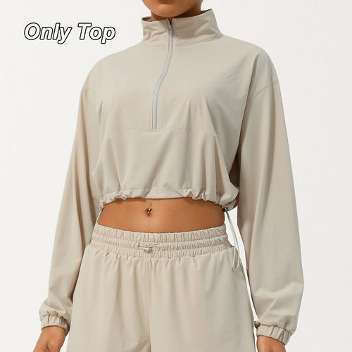 Women Casual Clothes Quick Dry Gym Outfit Anti UV Workout Suit Half