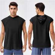 Men T Shirt Stretch Sleeveless Sports Hoodie Loose Fit Basketball Top