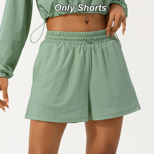 Women Casual Clothes Quick Dry Gym Outfit Anti UV Workout Suit Half