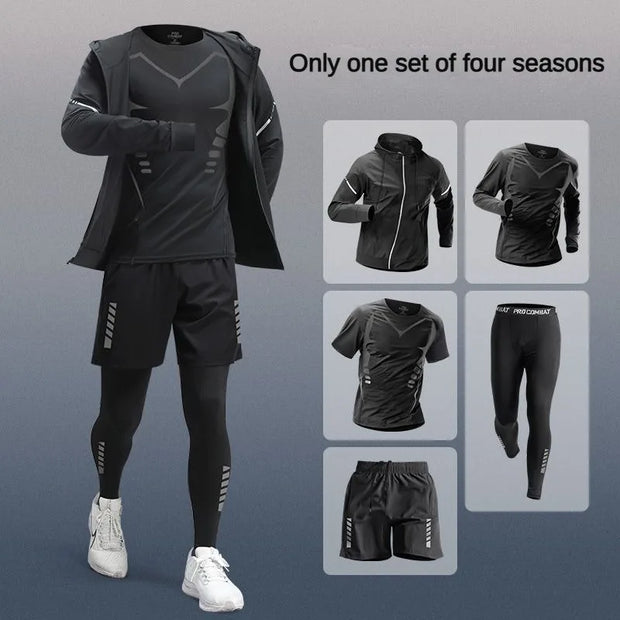 Men's Ice Fiber Quick-Dry Running & Fitness Full Set/Suit Tracksuit