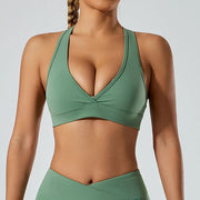 Women Yoga Set Sports Bra Seamless High Waist Gym Shorts Nylon Stretch