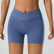 Women Yoga Set Sports Bra Seamless High Waist Gym Shorts Nylon Stretch