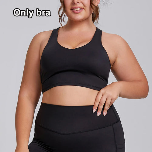 Women Gym Set Plus Size Workout Oufit Curvy Lady Sports Bra Yoga