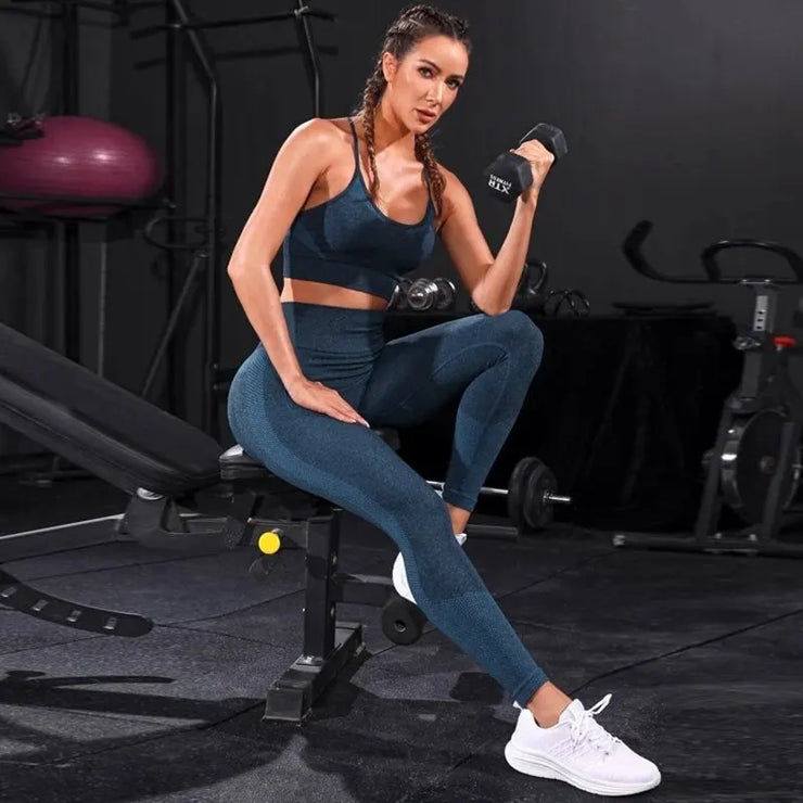 2 Pieces Women's Seamless Yoga Set Workout Sportswear Gym