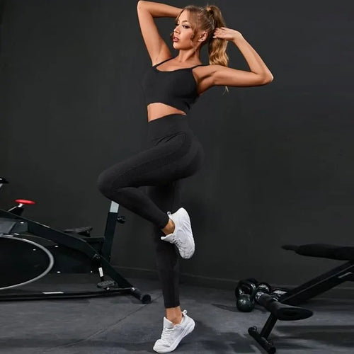 2 Pieces Women's Seamless Yoga Set Workout Sportswear Gym