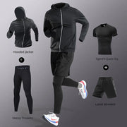 Men's Ice Fiber Quick-Dry Running & Fitness Full Set/Suit Tracksuit