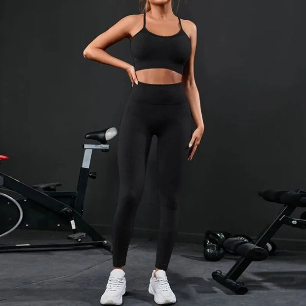 2 Pieces Women's Seamless Yoga Set Workout Sportswear Gym