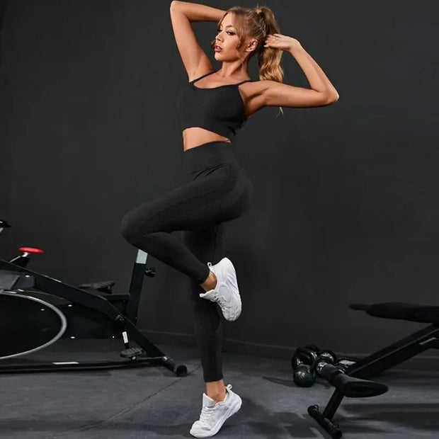 2 Pieces Women's Seamless Yoga Set Workout Sportswear Gym