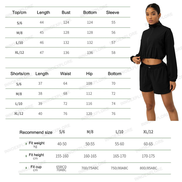 Women Casual Clothes Quick Dry Gym Outfit Anti UV Workout Suit Half