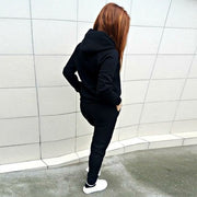 Solid Women Tracksuit Casual Hoodies Sweatshirt Pant Set Lounge Wear
